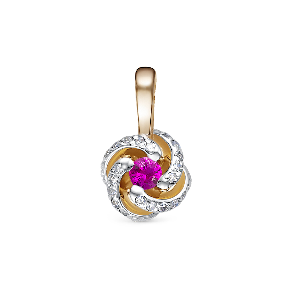 

Кулон из красного золота с рубином и бриллиантом Vesna jewelry 31680-151-15-00, 31680-151-15-00