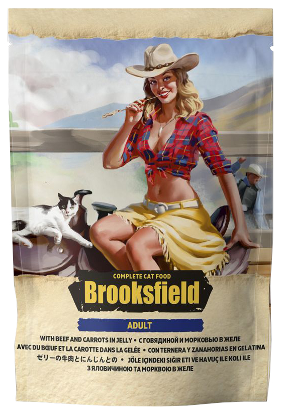 фото Влажный корм для кошек brooksfield adult, говядина, овощи, 22шт, 85г