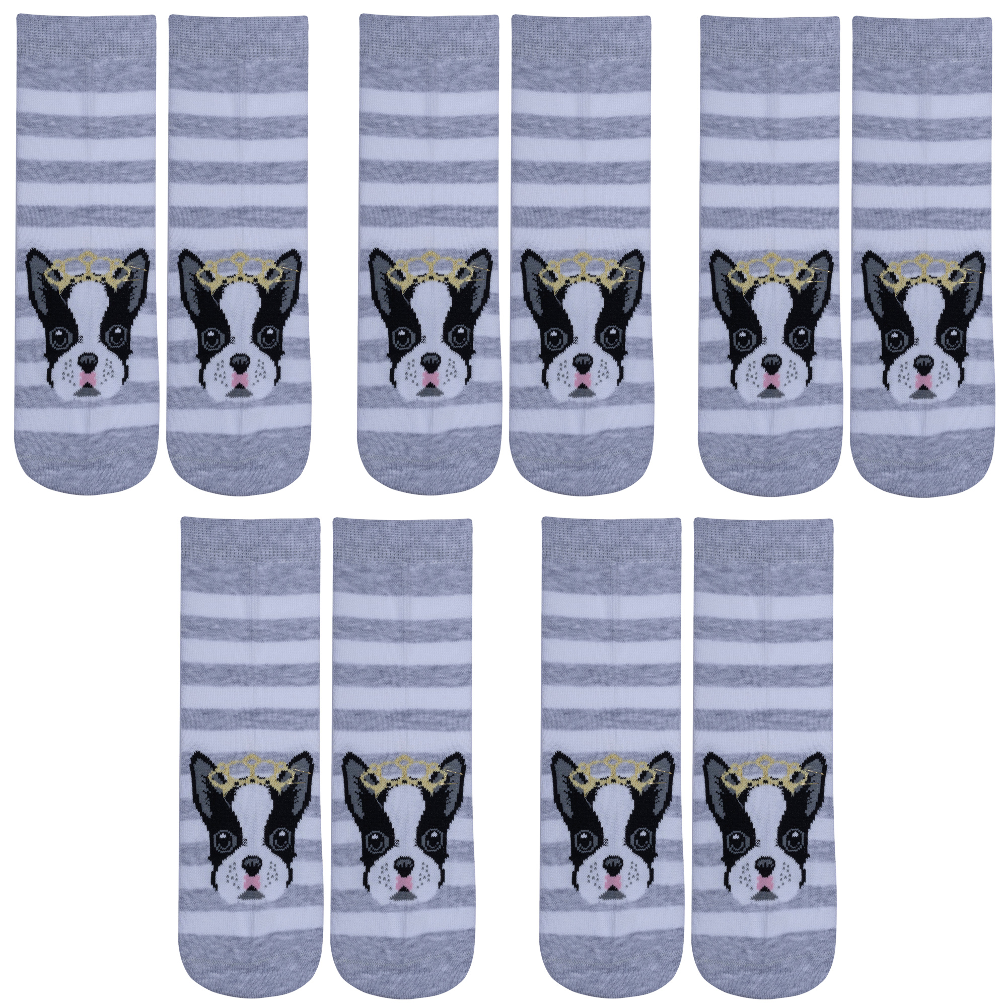 

Носки для девочек Rusocks 5-Д3-13156 цв. серый; белый р. 26-28, 5-Д3-13156