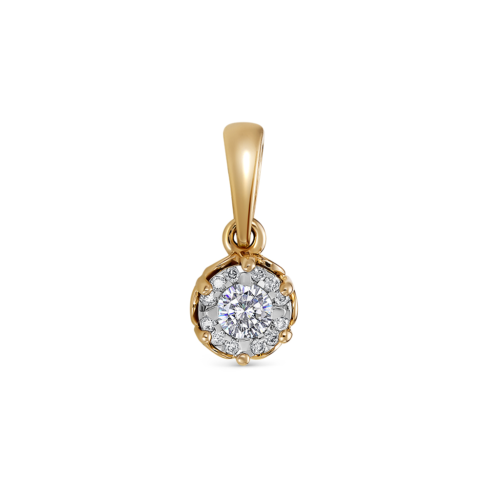 Кулон из красного золота с бриллиантом Vesna jewelry 31502-159-00-00
