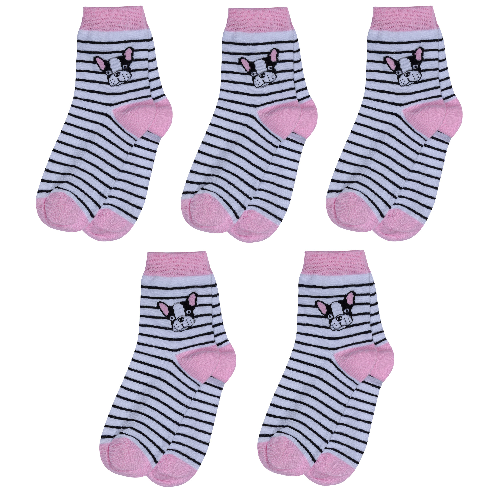 Носки для девочек Rusocks 5-Д3-13156 цв. белый; розовый р. 20-22