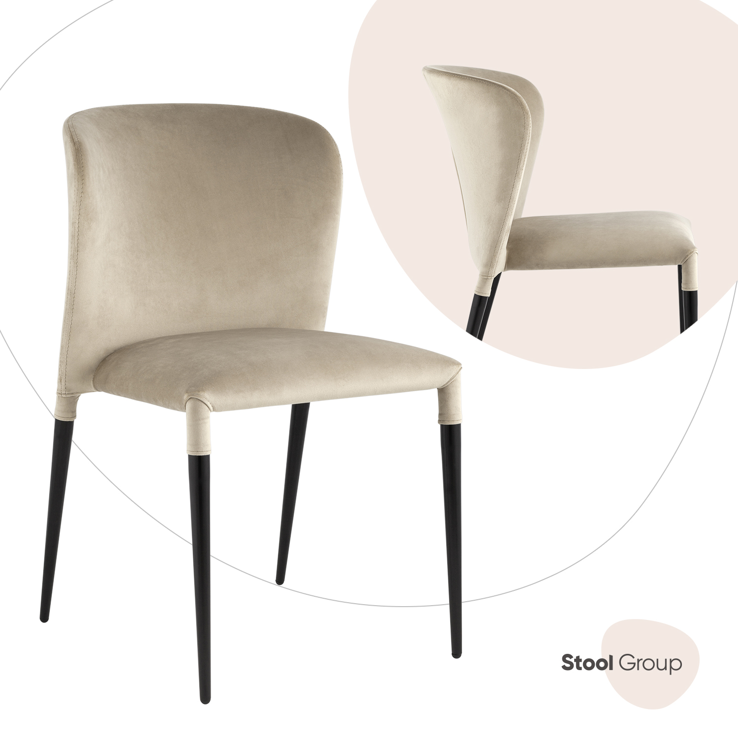 

Стул для кухни Stool Group обеденный Лори велюр бежевый, Лори