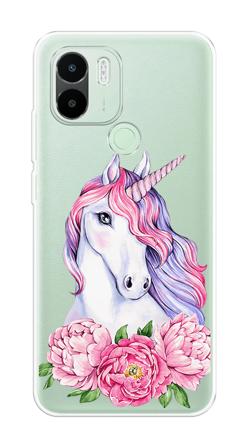 

Чехол на Xiaomi Redmi A1+/Redmi A2+/C51/C50 "Единорог с пионами", Розовый;белый;зеленый, 318550-1