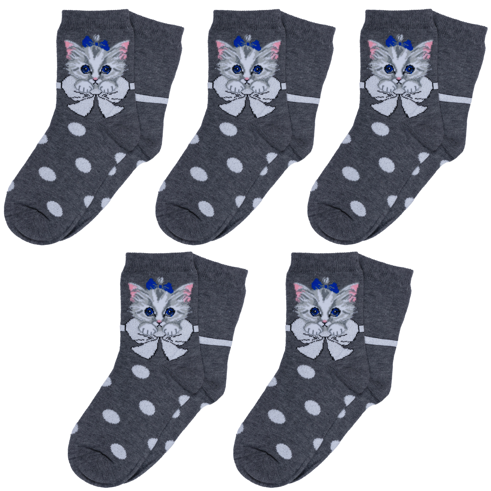 

Носки для девочек Rusocks 5-Д3-13030_12-14 цв. серый; белый р. 20-22, 5-Д3-13030