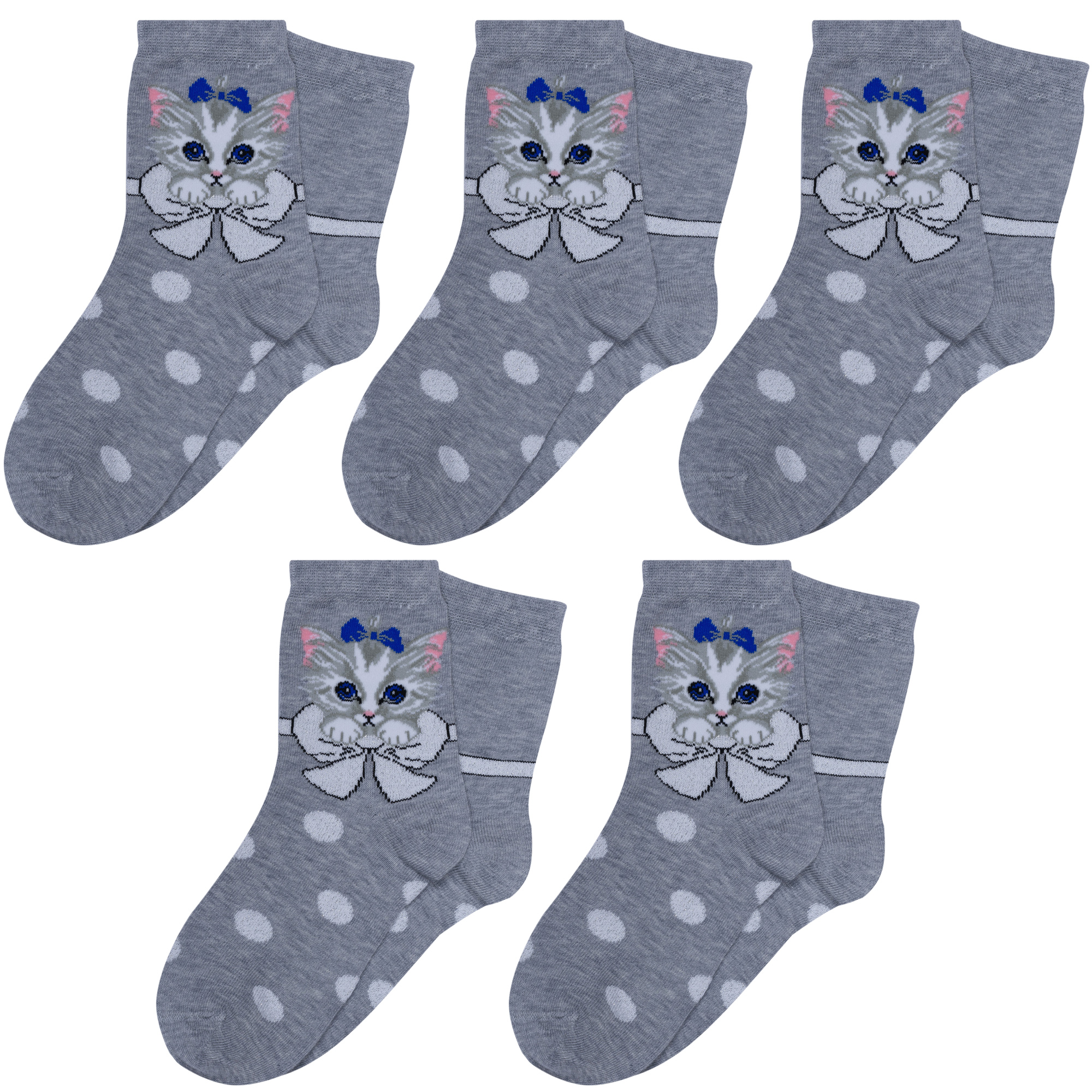 

Носки для девочек Rusocks 5-Д3-13030 цв. серый; белый р. 20-22, 5-Д3-13030