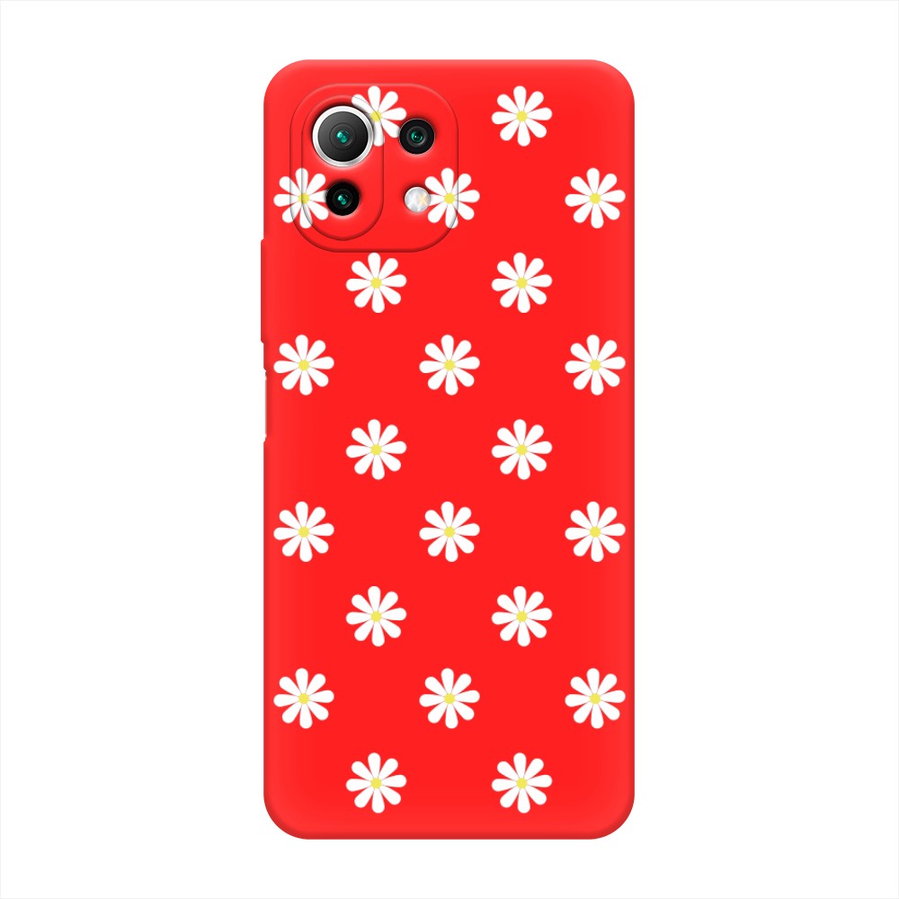 

Матовый силиконовый чехол "Маленькие ромашки" на Xiaomi 11 Lite 5G NE, 311753-1