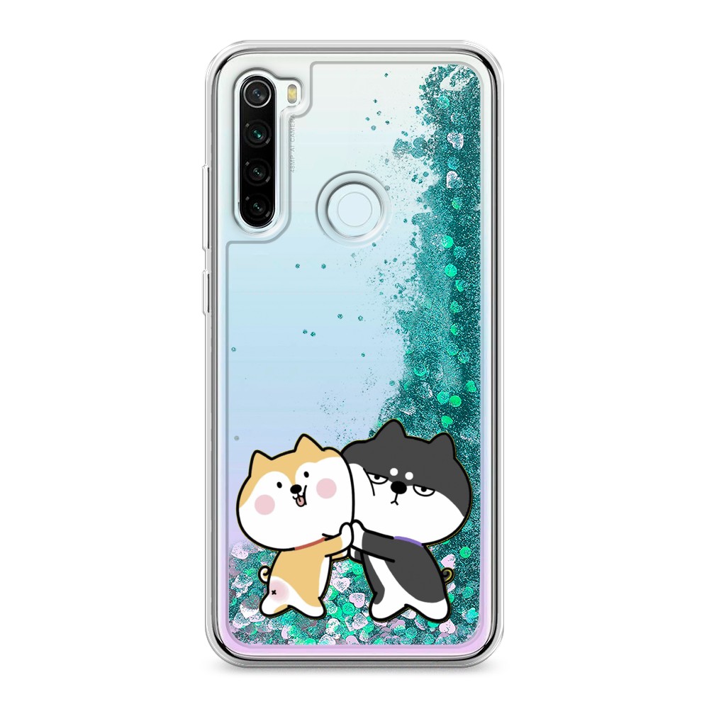 

Жидкий чехол с блестками "Обнимашки акита" на Xiaomi Redmi Note 8T