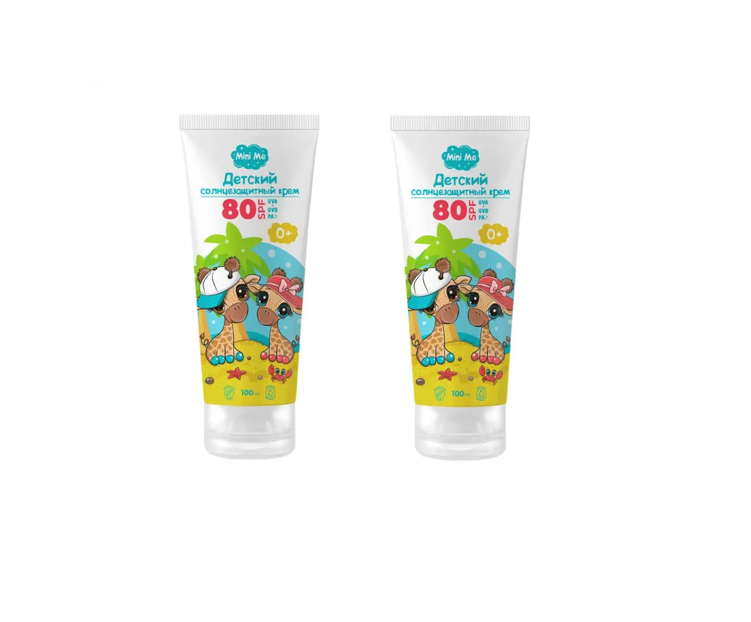 Детский солнцезащитный крем Family Cosmetics Mini Me 0+ SPF 80+, 100 мл, 2 штуки детский солнцезащитный спрей биокон sun marina kids spf 50 150 мл