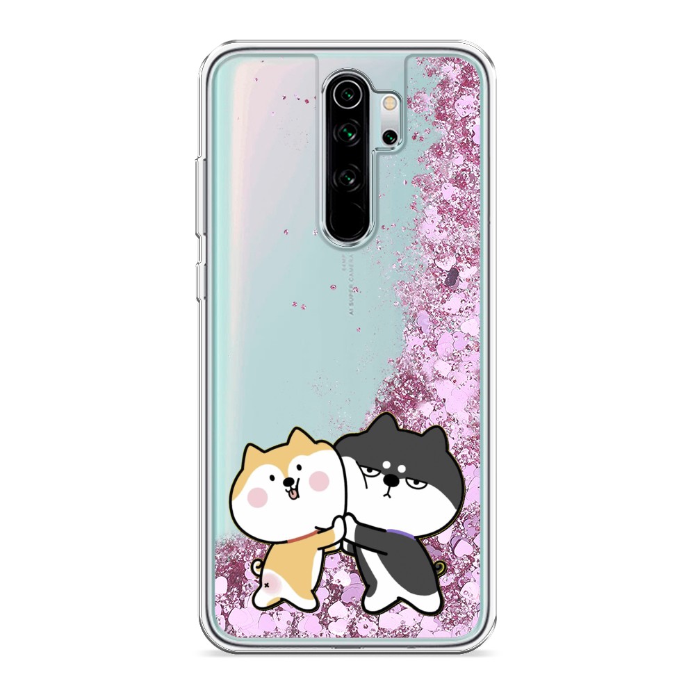 

Жидкий чехол с блестками "Обнимашки акита" на Xiaomi Redmi Note 8 Pro