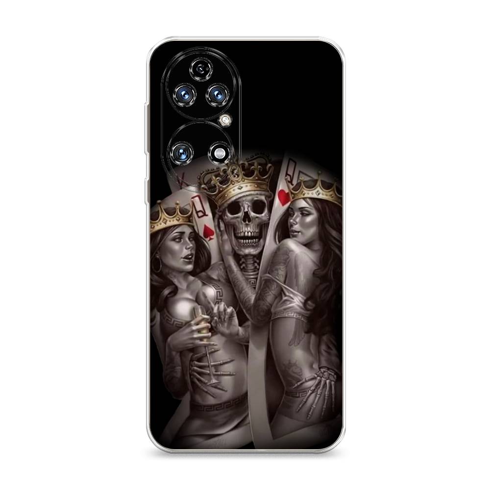 

Чехол на Huawei P50 "Карты король и королевы", Серый;желтый, 6104950-6