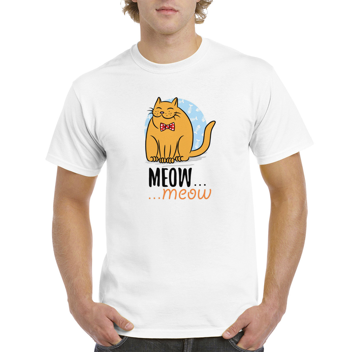 

Футболка CoolPodarok Прикол. Meow... meow (есть пара)он, Белый, 4M015974