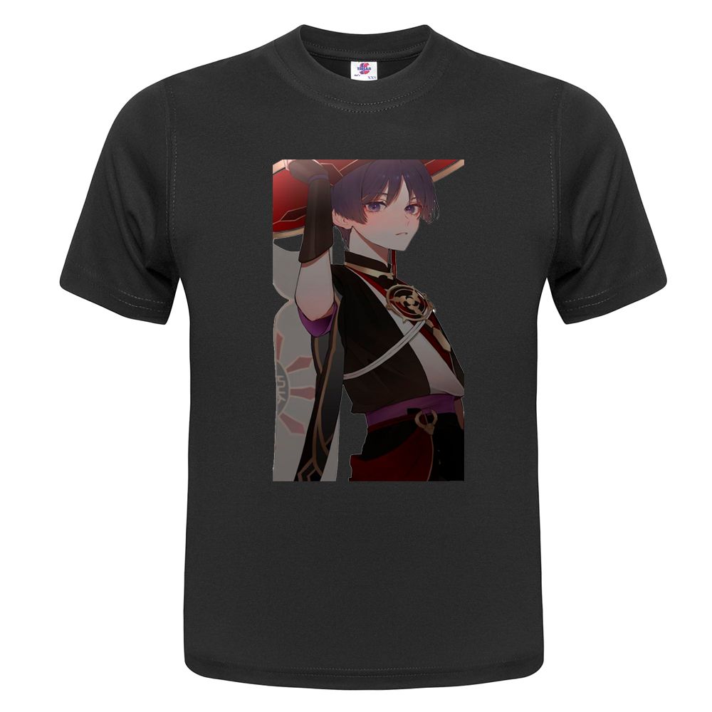 Футболка детская ONEQ с принтом Genshin Impact 3029810135, черный, 98