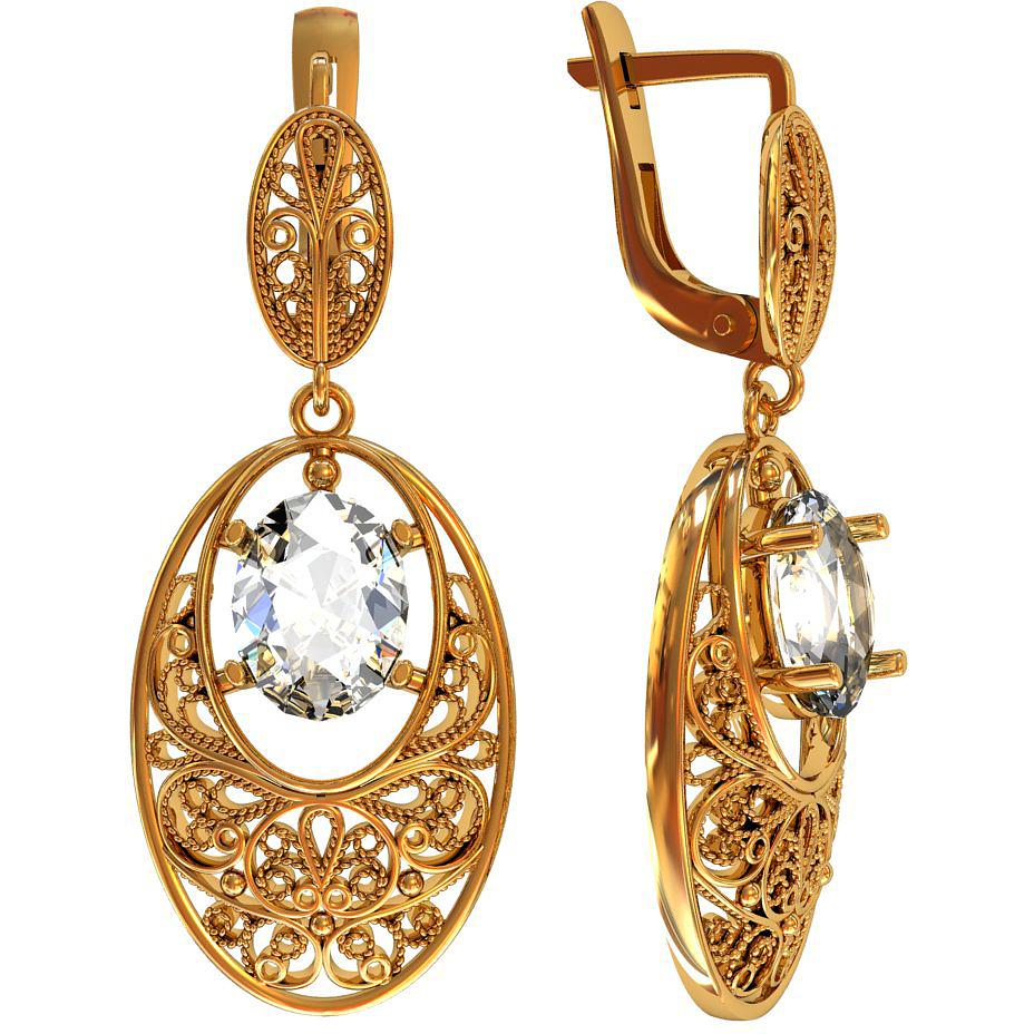 

Серьги из серебра с фианитом ПРИВОЛЖСКИЙ ЮВЕЛИР 362599-FA11, 362599-FA11