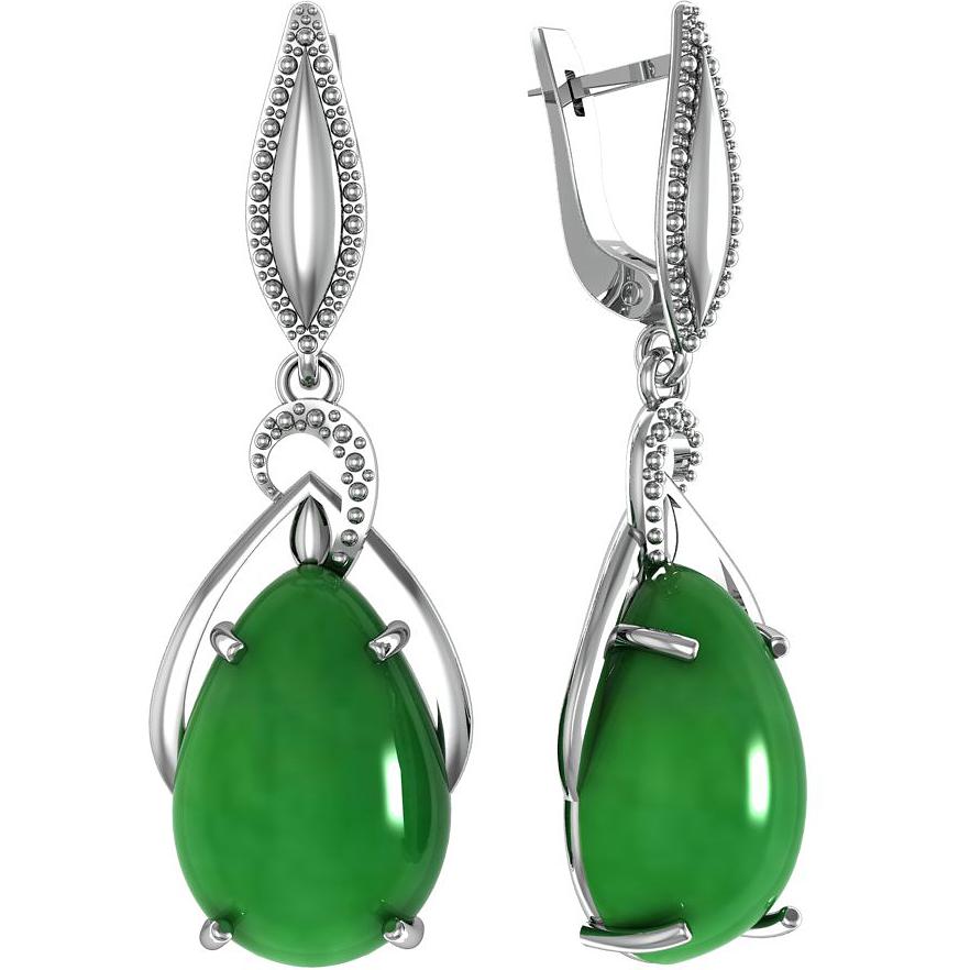 

Серьги подвески из серебра ПРИВОЛЖСКИЙ ЮВЕЛИР 361358-AG22, агат, 361358-AG22