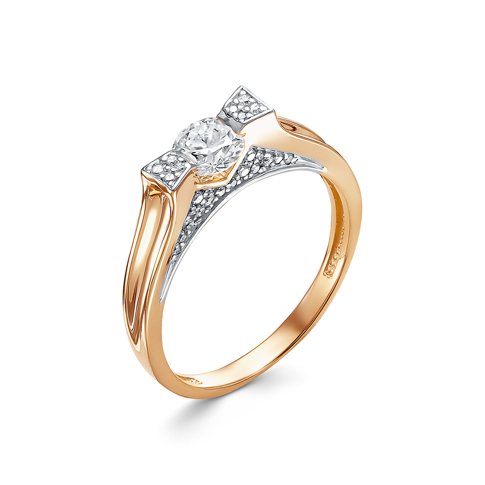 Кольцо из красного золота с бриллиантом р. 16,5 Vesna jewelry 11067-151-00-00