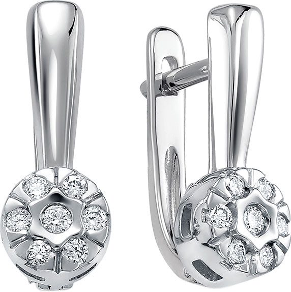 

Серьги из белого золота с бриллиантом Vesna jewelry 2970-251-00-00, 2970-251-00-00