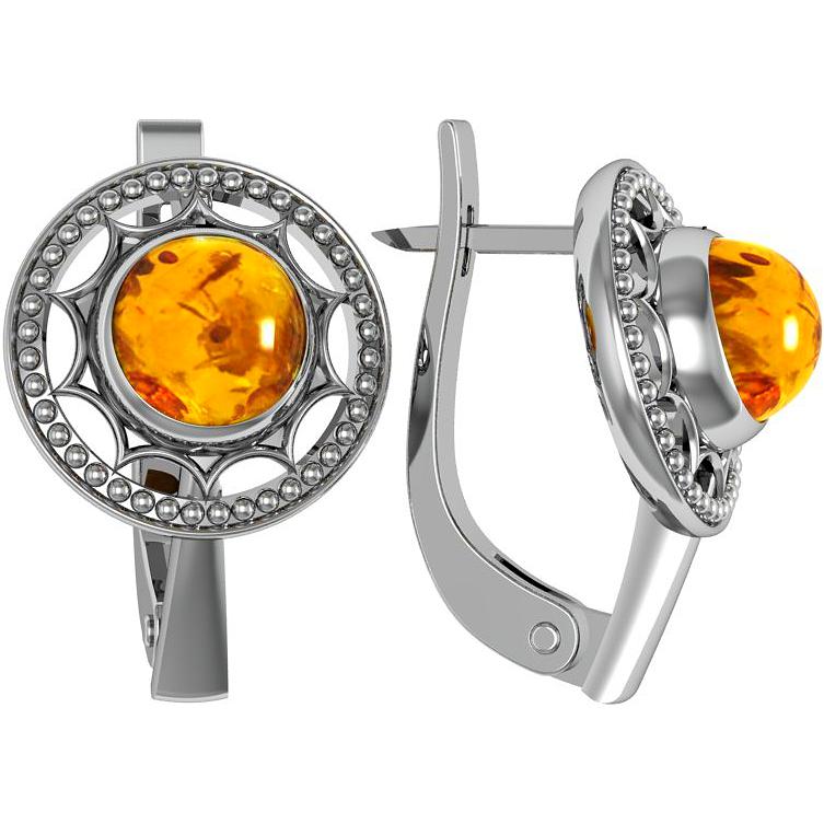 

Серьги из серебра с янтарем ПРИВОЛЖСКИЙ ЮВЕЛИР 361791-YN, 361791-YN