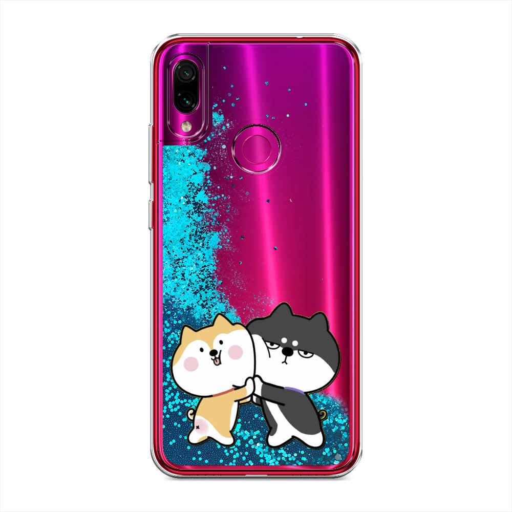 

Жидкий чехол с блестками "Обнимашки акита" на Xiaomi Redmi Note 7