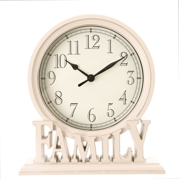 

Часы настольные Family, плавный ход, 1АА, 18.9 х 6.4 х 20.8 см, d-13 см