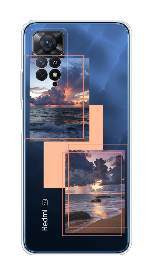 

Чехол на Xiaomi Redmi Note 11 Pro/11 Pro 5G/11E Pro/12 Pro 4G "Sky collage", Розовый;прозрачный;синий, 314850-1