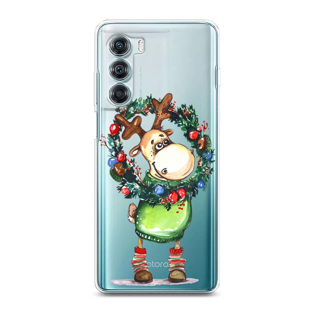 

Чехол на Motorola Moto Edge S30 "Олень с новогодним венком", 243050-4