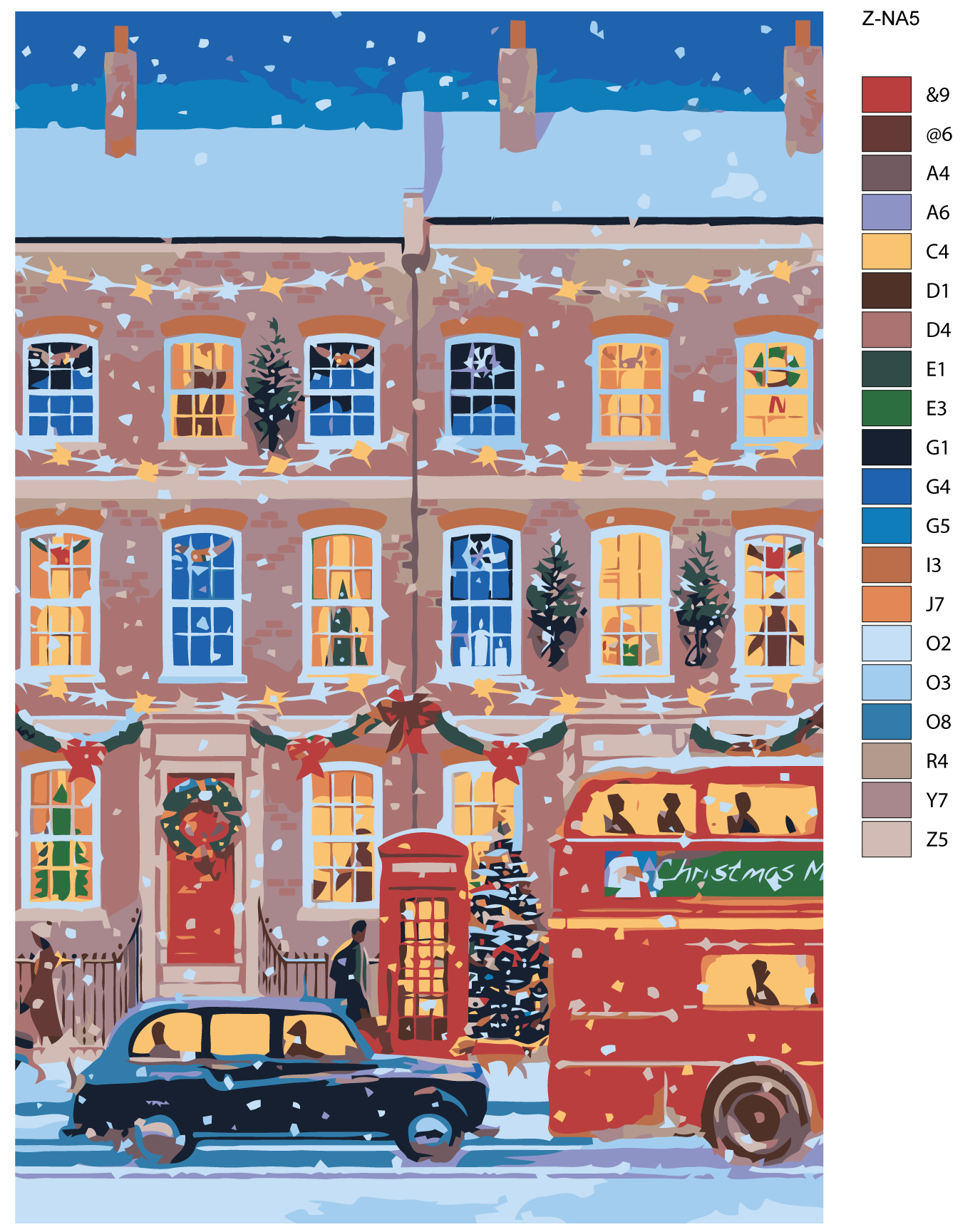 

Картина по номерам, Живопись по номерам, 72 x 108, Z-NA5, Рождественский Лондон, Z-NA5
