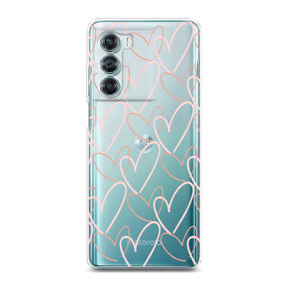 

Чехол на Motorola Moto Edge S30 "Узор из сердечек", Розовый;бежевый, 243050-6