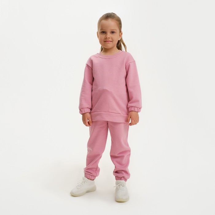 Костюм повседневный; костюм спортивный детский KAFTAN Basic line, розовый, 98 костюм повседневный костюм спортивный детский kaftan basic line розовый 86