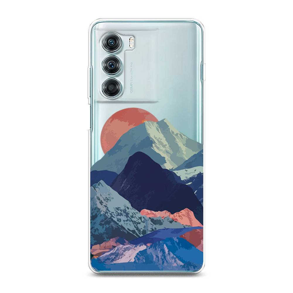 

Чехол на Motorola Moto Edge S30 "Закат в снежных горах", Красный;серый;голубой, 243050-2