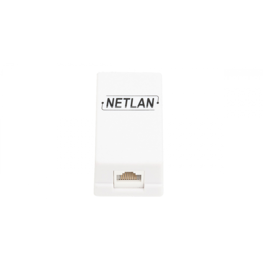 розетка сетевая Netlan, cat,5e, RJ45/8P8C, неэкран,, 1 порт, белая, 10шт,