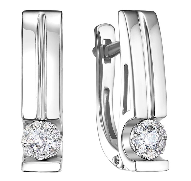 

Серьги из белого золота с бриллиантом RoseGrace 5-5485-103INV-2B, 5-5485-103INV-2B