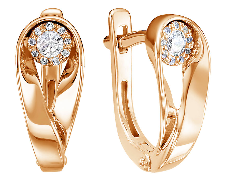 

Серьги из красного золота с бриллиантом RoseGrace 5-4263-103INV-2K, 5-4263-103INV-2K