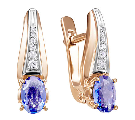 

Серьги из красного золота с танзанитом и бриллиантом RoseGrace 5-3566-103-2K-TN, 5-3566-103-2K-TN