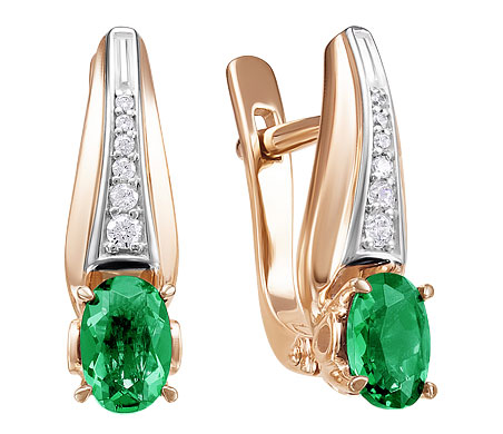 

Серьги из красного золота с изумрудом и бриллиантом RoseGrace 5-3566-103-2K-IZ, 5-3566-103-2K-IZ