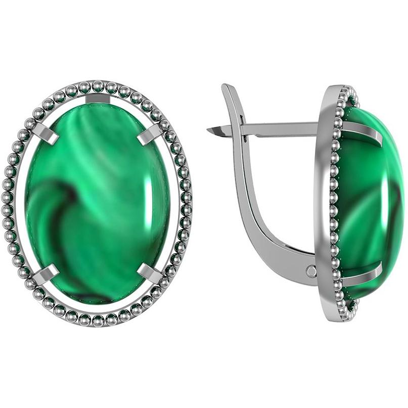 

Серьги из серебра с малахитом ПРИВОЛЖСКИЙ ЮВЕЛИР 361227-ML, 361227-ML