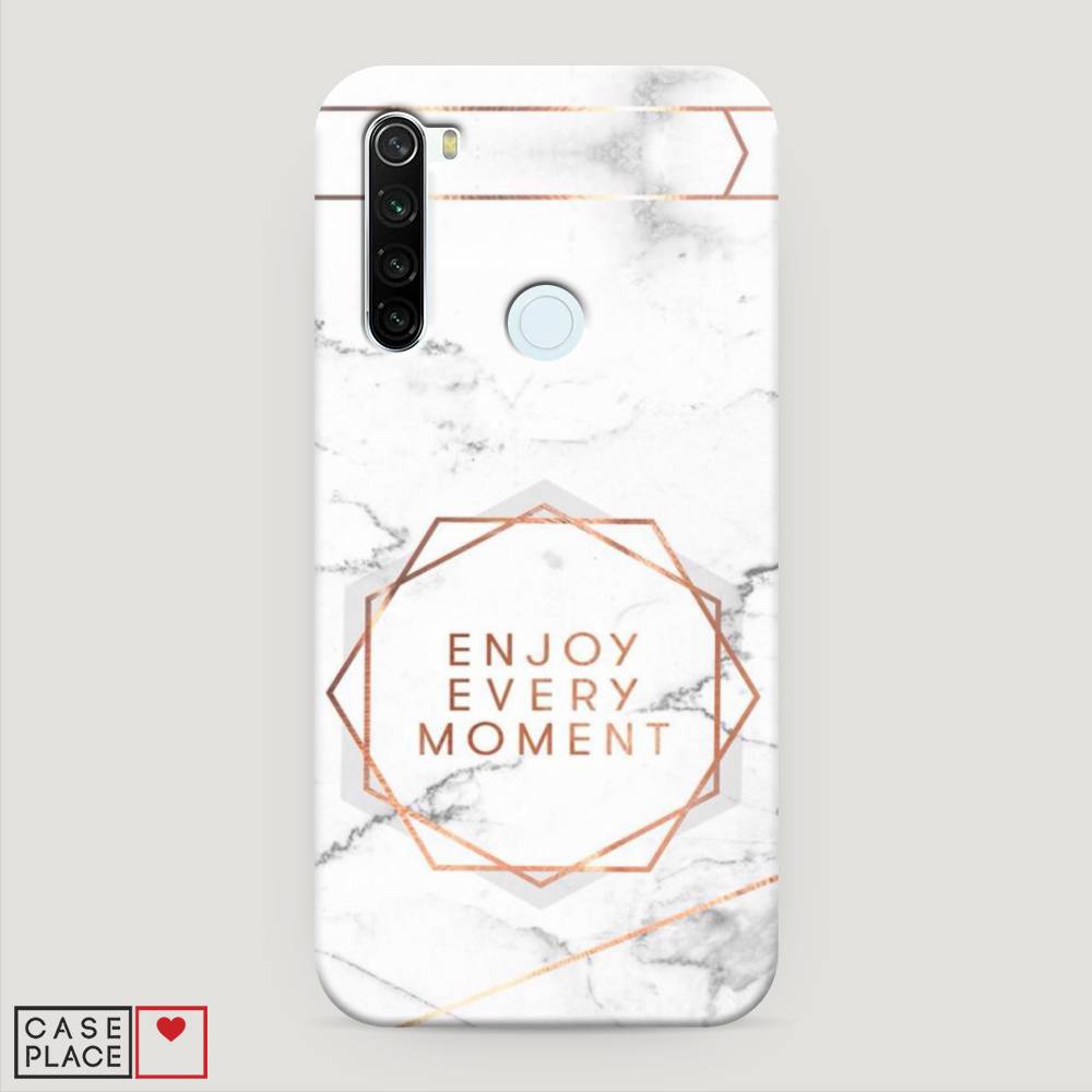 фото Пластиковый чехол "enjoy every moment мрамор" на xiaomi redmi note 8t awog