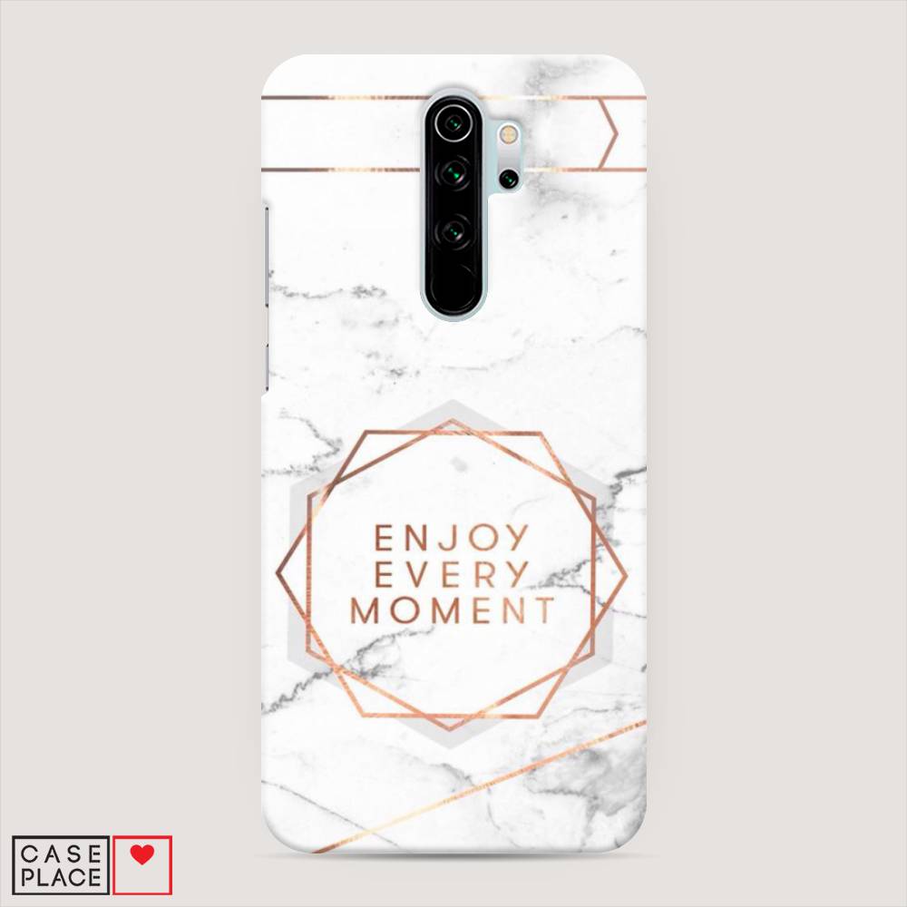 фото Пластиковый чехол "enjoy every moment мрамор" на xiaomi redmi note 8 pro awog