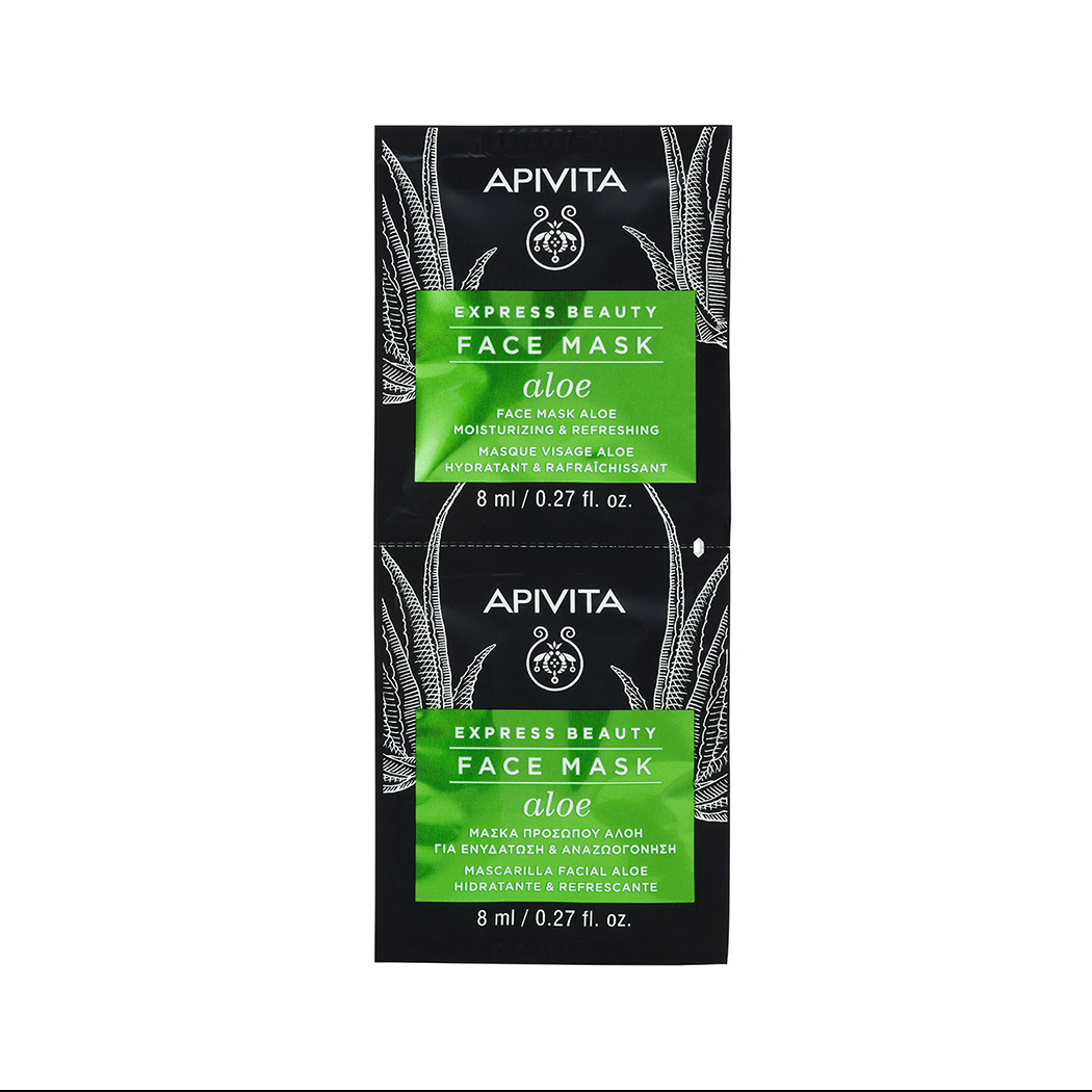 

Маска для лица Apivita Express Beauty с Алое увлажняющая и освежающая, 2x8 мл