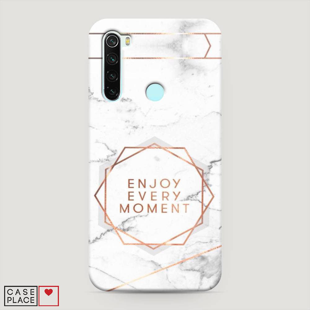 фото Пластиковый чехол "enjoy every moment мрамор" на xiaomi redmi note 8 awog