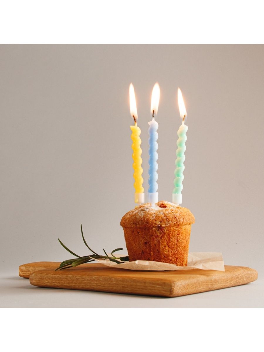 Набор витых свечей для торта FNtastic 7,5 см 6 шт