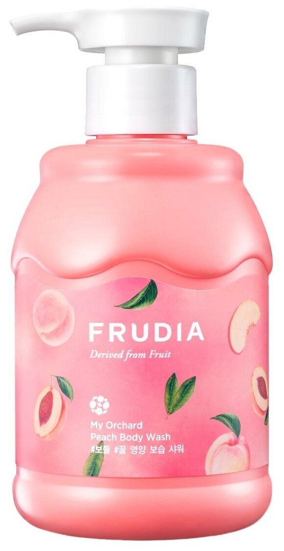 фото Frudia гель для душа с персиком my orchard peach body wash, 2 шт. по 350 мл