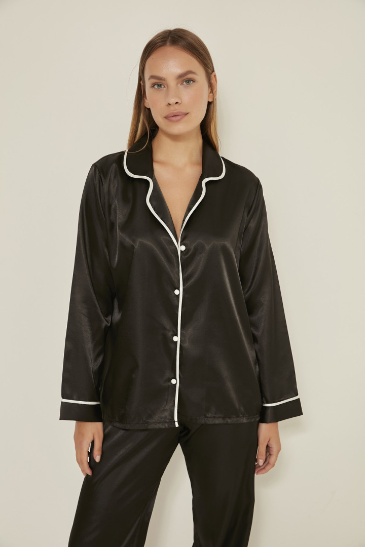 Пижама женская C&CITY 23259 черная XL (товары доставляются из-за рубежа)
