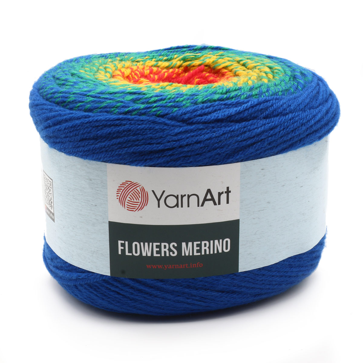

Пряжа YarnArt Flowers Merino, 225 г, 590 м шерсть, акрил 535 секционный, 2 мотка, Синий