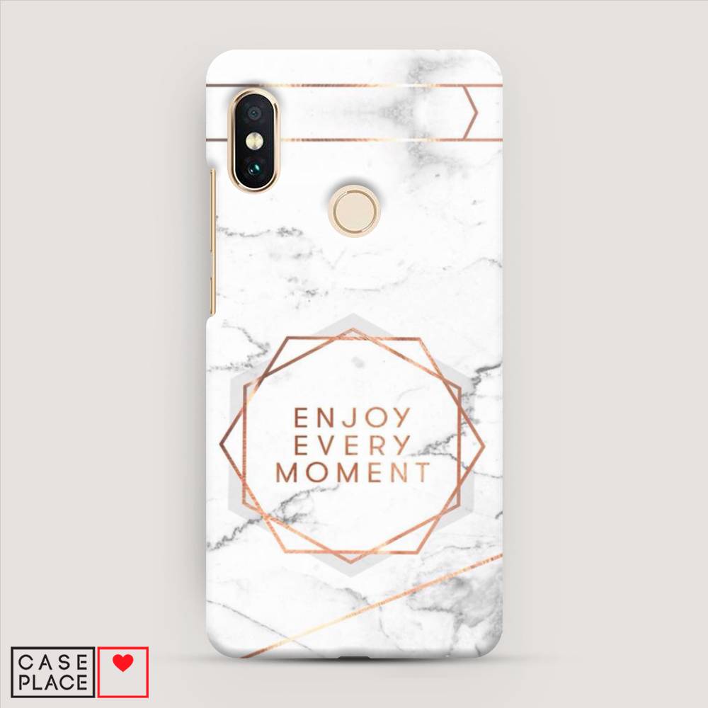 фото Пластиковый чехол "enjoy every moment мрамор" на xiaomi redmi note 5 awog