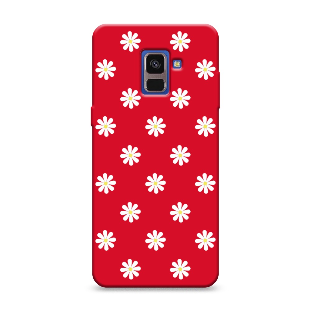 

Матовый силиконовый чехол "Маленькие ромашки" на Samsung Galaxy A8 2018, 25453-1