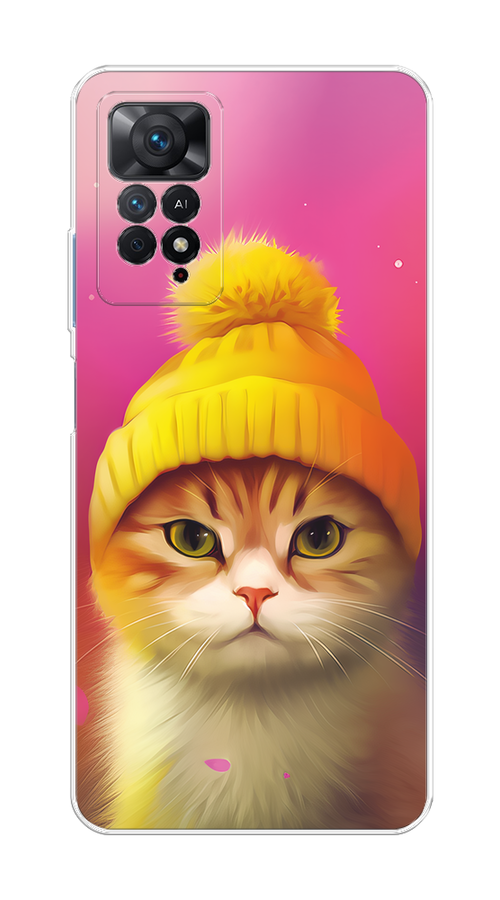 

Чехол на Xiaomi Redmi Note 11 Pro/11 Pro 5G/11E Pro/12 Pro 4G "Котик в шапочке", Розовый;желтый;бежевый, 314850-1