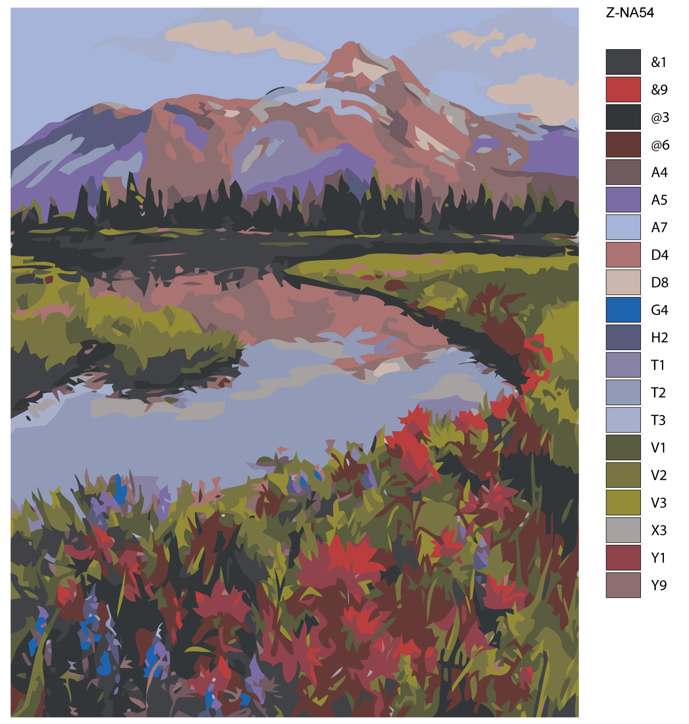 

Картина по номерам, Живопись по номерам, 48 х 60, Z-NA54, Озеро в горах, Z-NA54