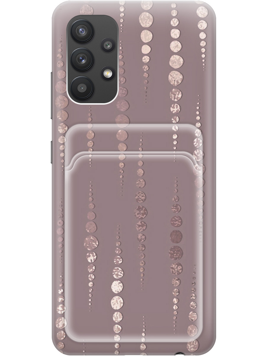 

Силиконовый чехол на Samsung Galaxy A32 с рисунком "Монеты в розовых песках", Белый;розовый, 20012044