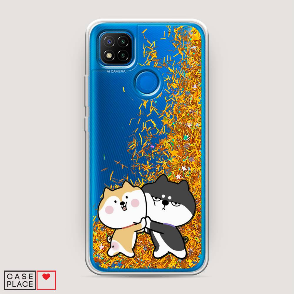 

Жидкий чехол с блестками "Обнимашки акита" на Xiaomi Redmi 9C, 39090-1