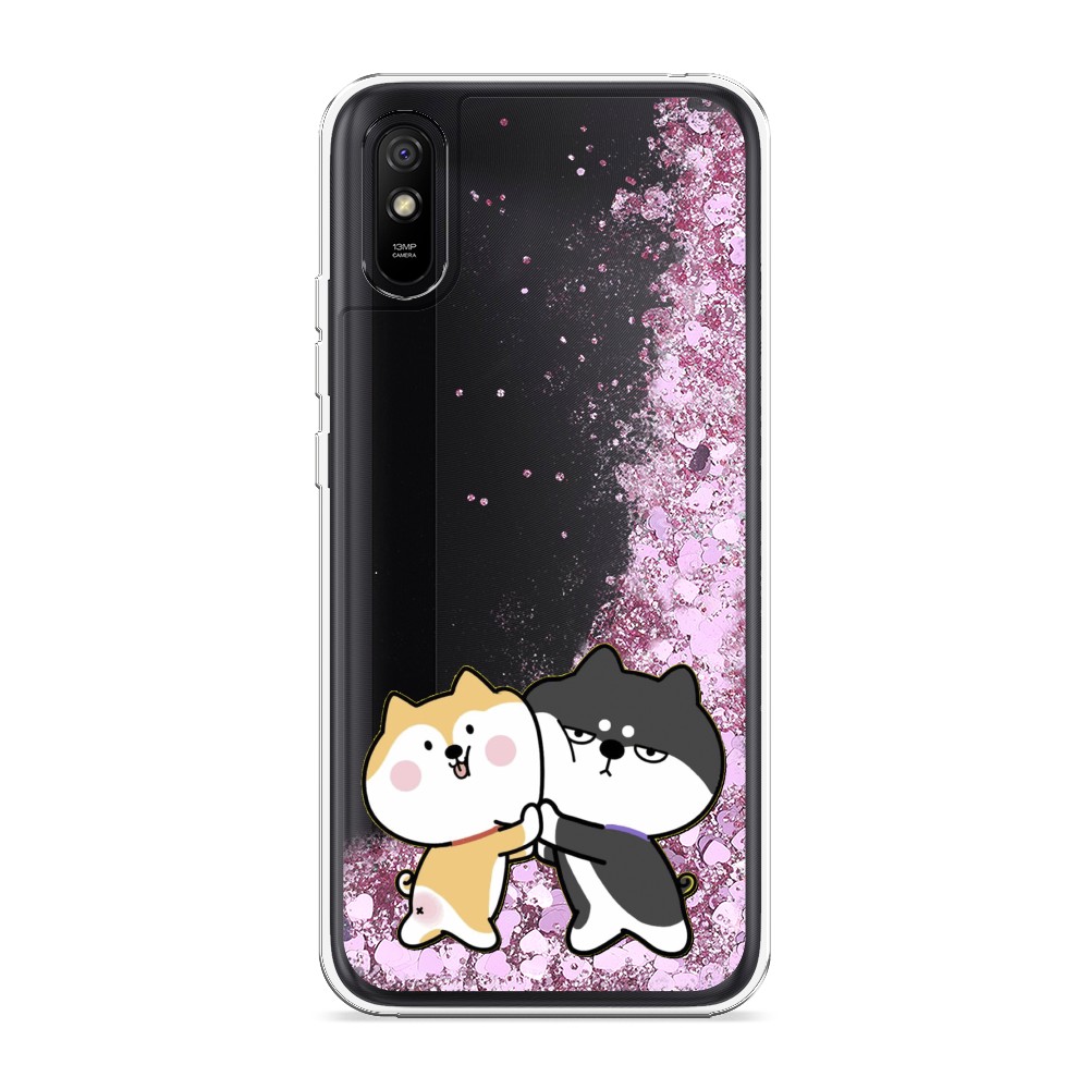 

Жидкий чехол с блестками "Обнимашки акита" на Xiaomi Redmi 9A, 38994-1